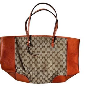 AUTHENTIC Gucci Bronze Original GG Canvas Craft Tote